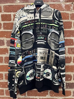 Moschino Stereo Print  Hoodie Size 40 uS NEW w/o tags