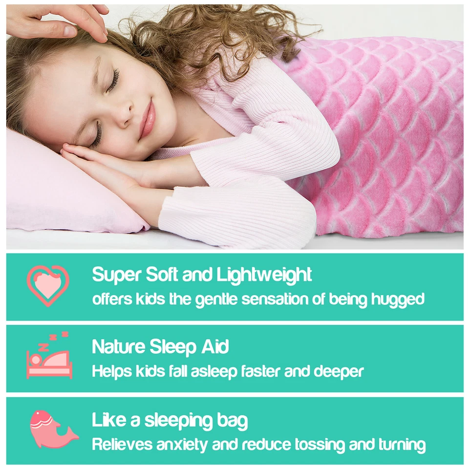 Manta de cola de sirena original Blankie Tails niños adultos niñas niños felpa polar Foto 4 de 4