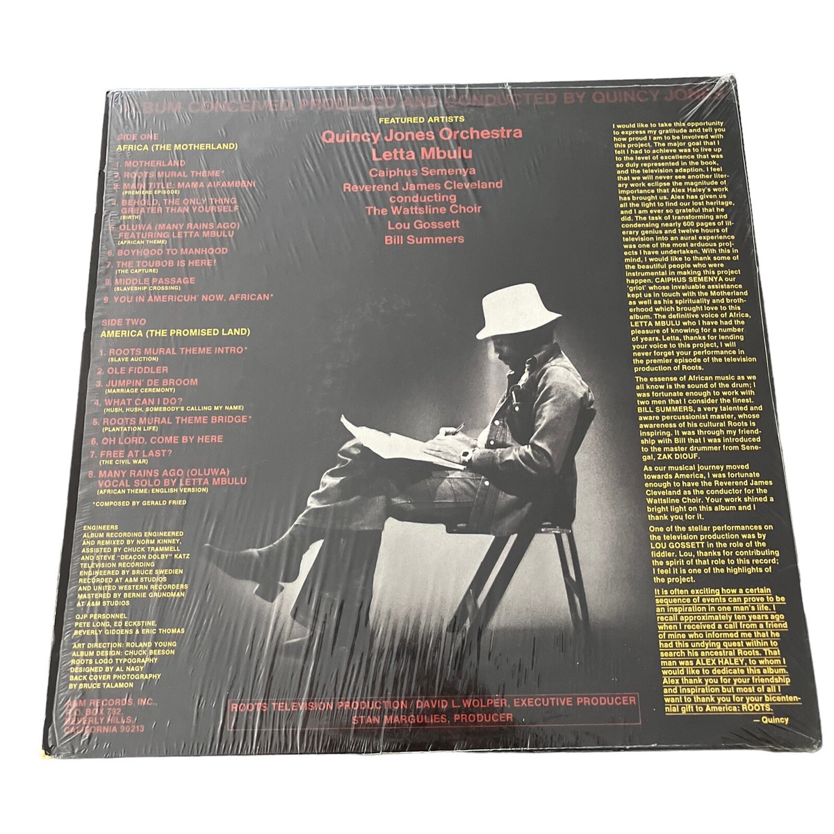 1977 ROOTS Soundtrack LP VINYL 33 W/POSTER ALBUM Quincy Jones SP