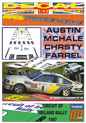 DECAL OPEL MONZA GSE AUSTIN MCHALE CIRCUIT OF IRELAND RALLY 1987 5th (01)