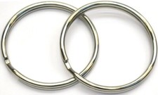 Pair of Large 51mm Diameter Stainless Steel Split Rings