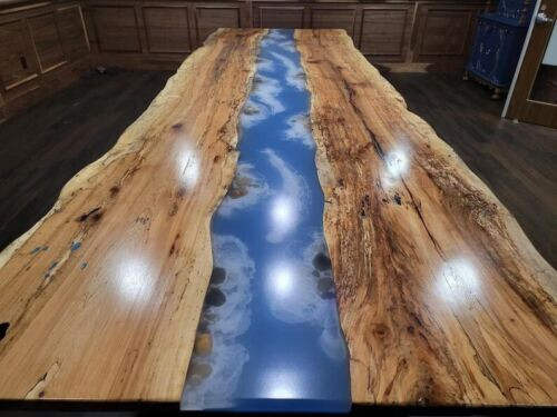 72x36 Custom Blue Ocean Wave Epoxy Resin Dining Table or Countertop Bar Decor
