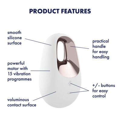 Satisfyer White Temptation Lay-on Vibrator Waterproof, USB Rechargeable, New