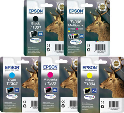 Epson Tintenpatronen Hirsch T1301 T1302 T1303 T1304 T1306 Stylus SX 535 Original