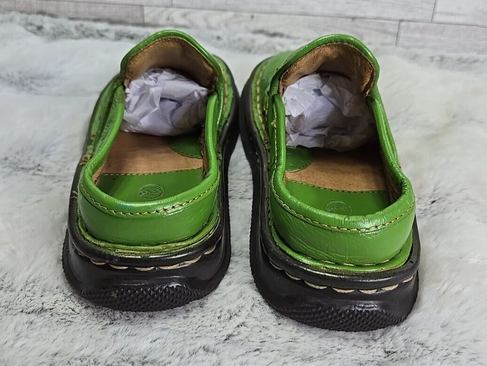 Double H Cowboy Boots Kids 9.5 Green Ostrich Slip On Clog Mule Western Cowgirl - Image 4 of 4