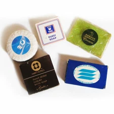Vintage 60s-70s 5 Travel Soaps Cunard THC Hyatt Princess Holland America 2"- 3"