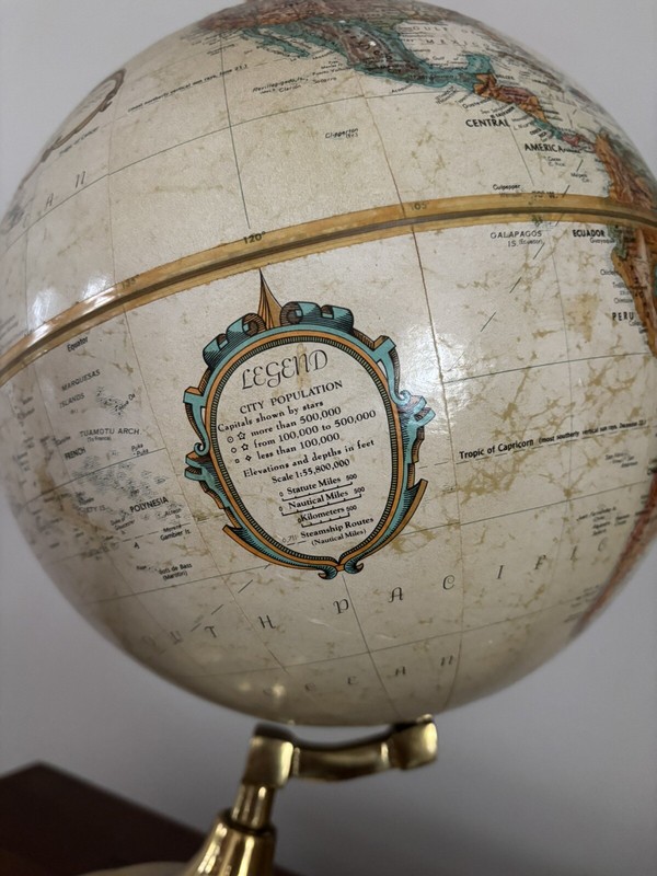 Vintage Replogle World Globe  Globemaster 12" Desktop Raised Relief 
