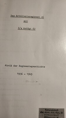 Das Artillerieregiment 26 mit I/s Art Rgt 62