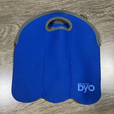 Built NY BYO Bag Blue Neoprene Bottle Can Insulated Carrier Holder