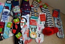 Christmas Socks Women's Elf, Ornaments, Snowman, Naughty/Nice Santa Choose Style