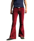 FLARES Burgundy Mens STRETCH bell bottoms Cords hippie vtg indie trousers 70s