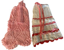 Pair Mid Century Crochet Ladies Aprons