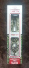 Vtg Commodore Christmas Tree Topper Hand Decorated Glass Romania Silver Gold VGC