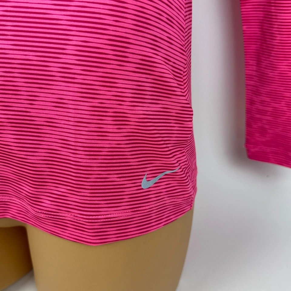 Nike Golf Dri Fit Pullover Manga Larga Rayas Estampado Animal Rosa Mujer Pequeño S Foto 3 de 4