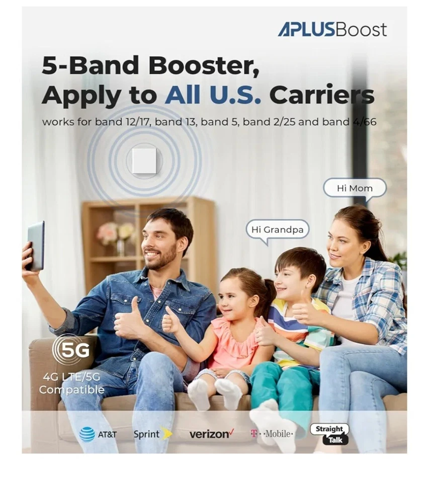 Cell Phone Booster for Home up to 5,000 Sq.Ft,Smart LCD Display,4G LTE 5G Cel... - Image 4 of 4