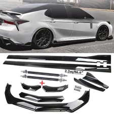 Front Bumper Lip Spoiler Chin Splitter Bod Kit Glossy Black For Camry SE XSE