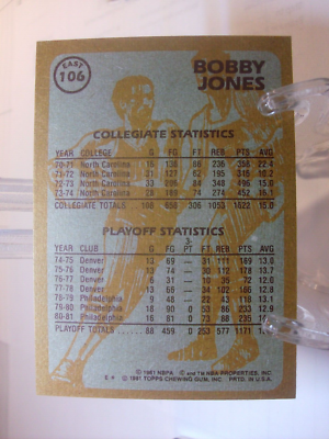 1981-82 Topps Basketball #E106 - Bobby Jones SA - Philadelphia