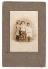 African American Beautiful Children Siblings Antique Cabinet Card Photo