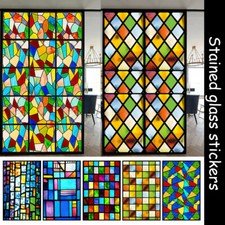 3D Static Cling Frosted Stained Window Film Flower Glass Sticker Decor