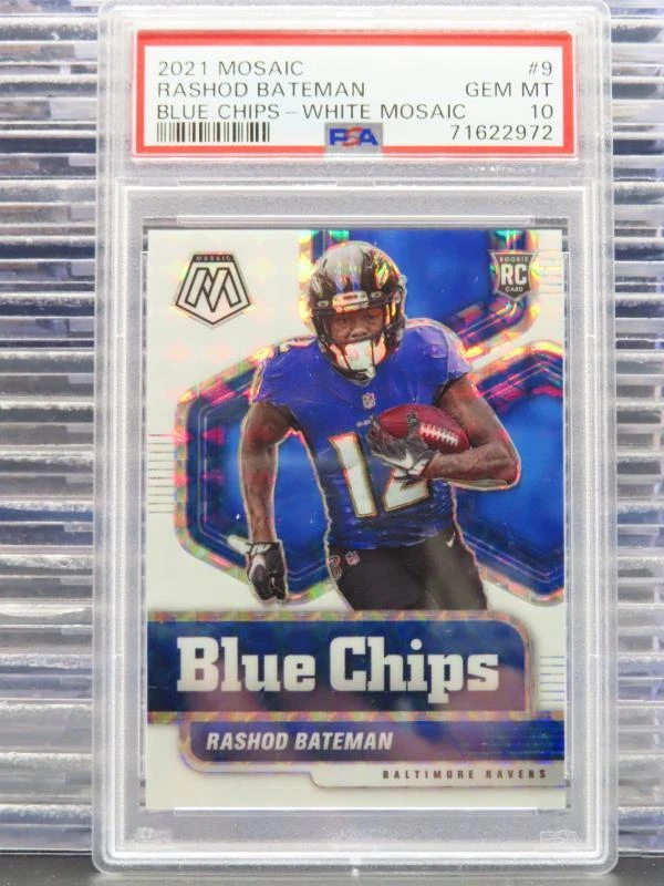 Rashod Bateman Panini Mosaic Blue Chips #9 White Mosaic
