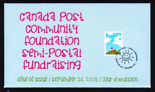 Canada limited edition 2018 private FDC sc#B27 Community Foundation, bk single
