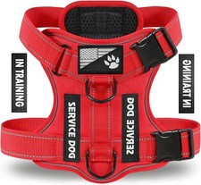 Service Dog Harness, Reflective Dog Vest Harness with 5 PCS Patches, Adjustab...