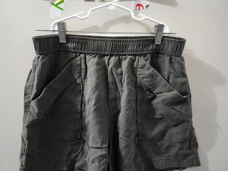 Pantalones Cortos Vuori Para Mujer M Caballetes Sarga Pullón Cintura Elástica Lyocell Mezcla de Lino 3" Foto 3 de 4