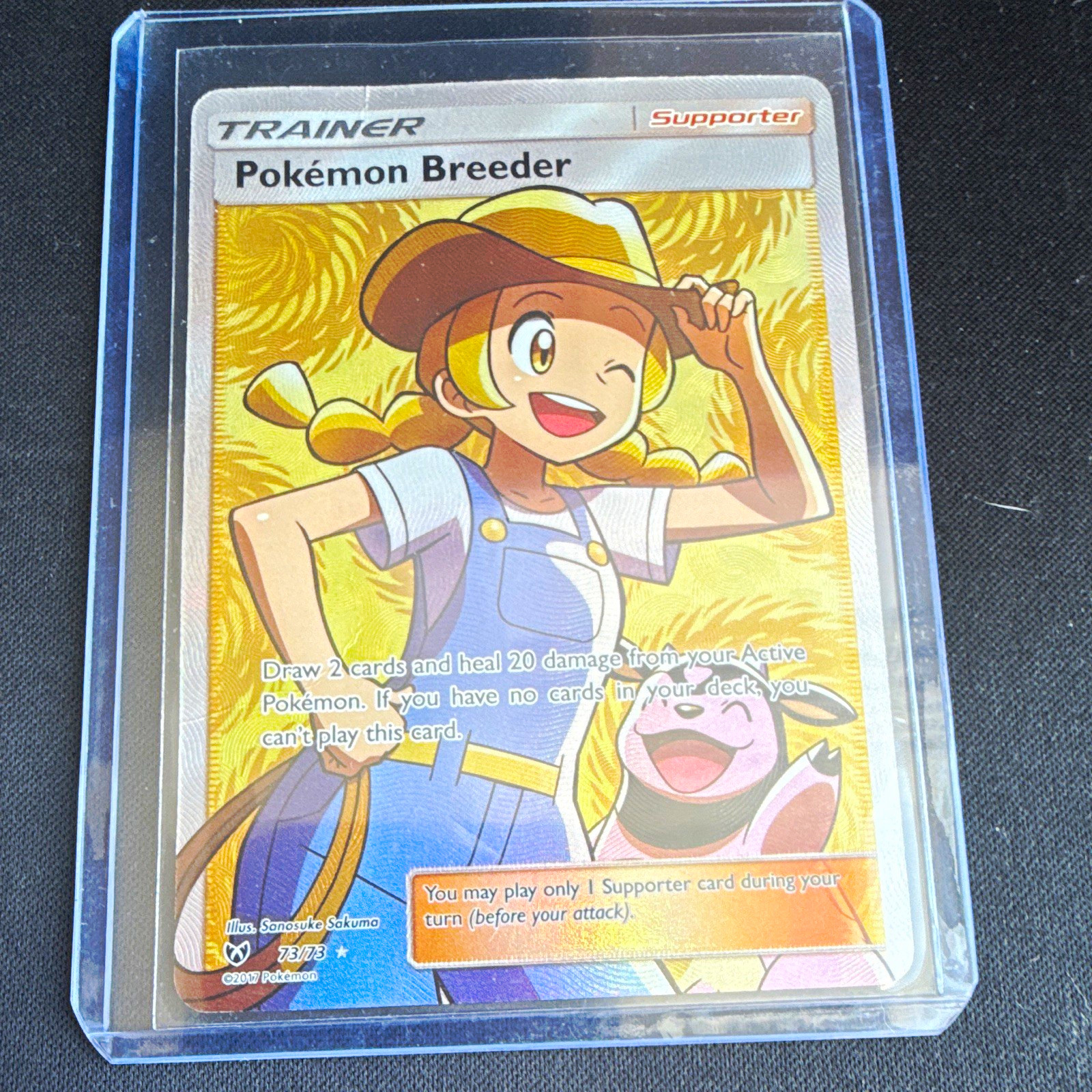 Pokemon Breeder 73/73 Shining Legends Full Art Holo Ultra Rare