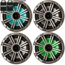 Kicker 6.5" Silver LED Marine Speakers 2 pairs of OEM replacement speakers