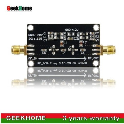RF Wideband Amplifier 0.1M-2G Gain 60DB Two-Stage Amplification Audio AMP Module