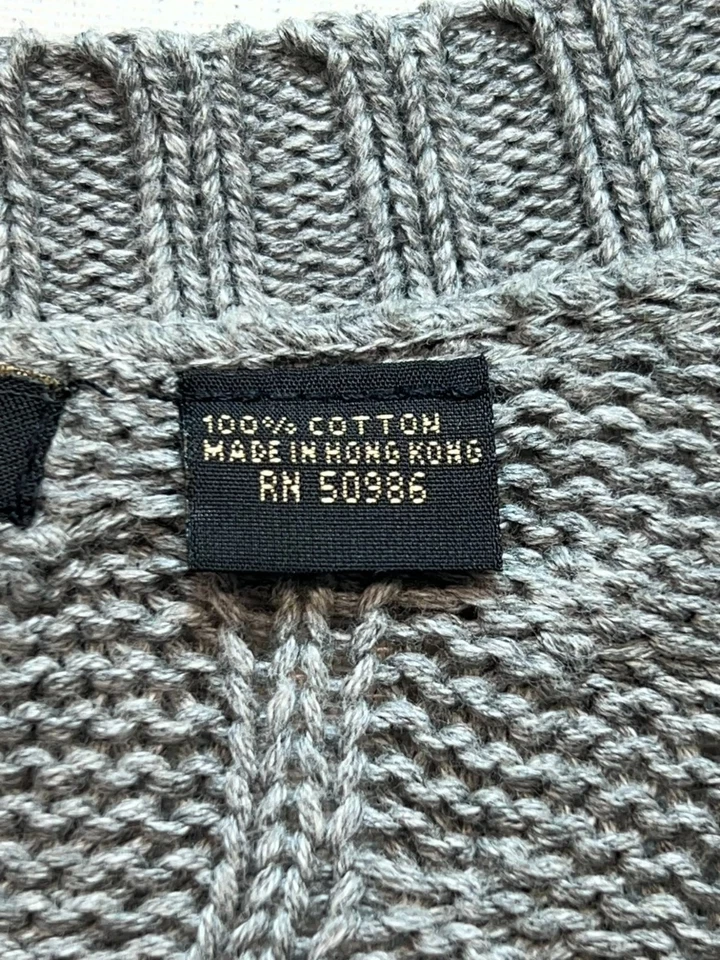 Cárdigan para mujer Jeanne Pierre tejido con cable corbata frontal manga larga talla L gris Foto 4 de 4