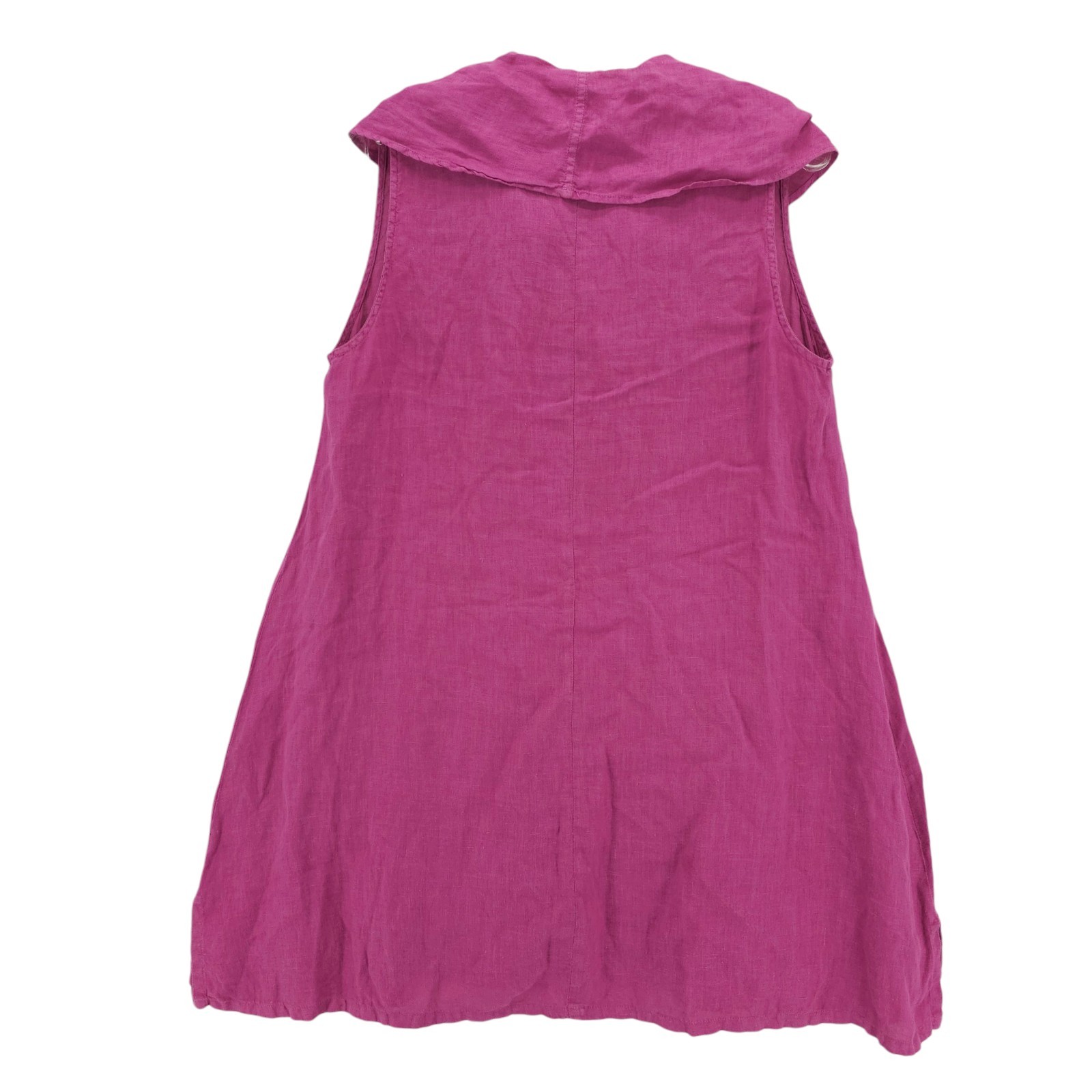 MATCH POINT Pink 100% Linen Cowl Neck Tunic Top HLT467 Lagenlook SMALL