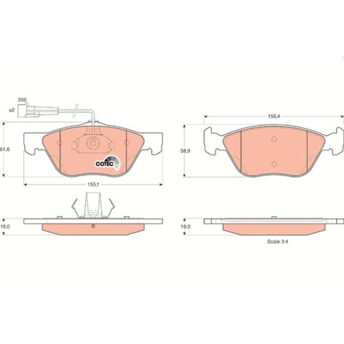 Bremsbelagsatz Scheibenbremse Trw GDB1212 Cotec FüR Alfa Romeo Fiat Lancia-image