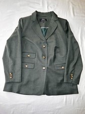Talbots Marzotto Italian Wool Womens Blazer Suite Jacket Olive Green Size 14W