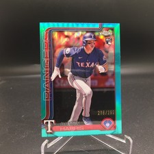 Dustin Harris 2025 Topps Chrome Teal Refractors 131 #/299 Texas Rangers Rookie