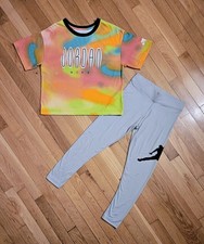 NEW Nike Jordan Youth Big Girl Oversized Crop Tee Legging Set YL - 12/13