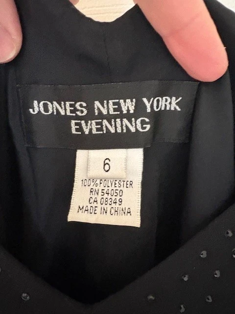Vestido de noite Jones New York longo preto formal - Tamanho 6 - Imagem 4 de 4