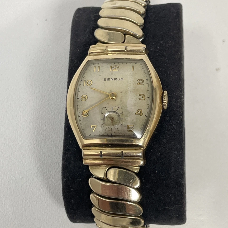 Reloj Benrus Art Deco Vintage Para Hombre Lleno de Oro 10 K - Movimiento Modelo BB 4-Funciones Foto 2 de 4