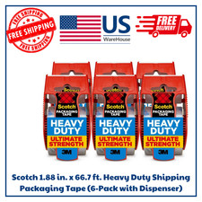  6-Pack with Dispenser 1.88 in. x 66.7 ft. Heavy Duty Shipping Packaging Tape
