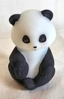 Fenton PANDA Natural Series Satin Glass Figurine SIGNED Sitting Up Holding Paw
