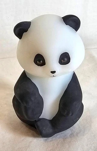 Fenton PANDA Natural Series Satin Glass Figurine SIGNED Sitting Up Holding Paw