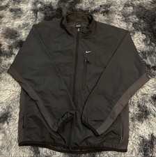 Nike Mens Black Full Zip Windbreaker Track Jacket Size Medium on tag 23x28