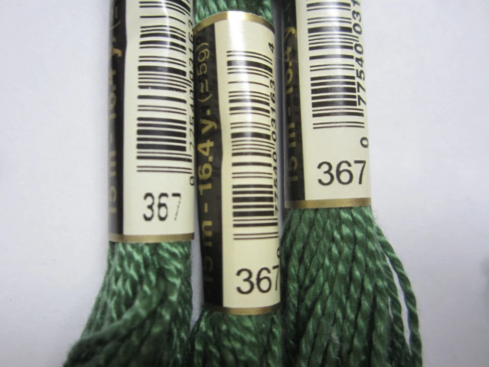 DMC Cotton Perle #3 Medium & Light Greens Embroidery Floss Thread 15.4 yards - Image 4 of 4