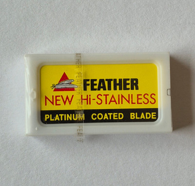 Feather New HI Stainless Platinium Coated Rasierklingen sealed 10er Dispenser