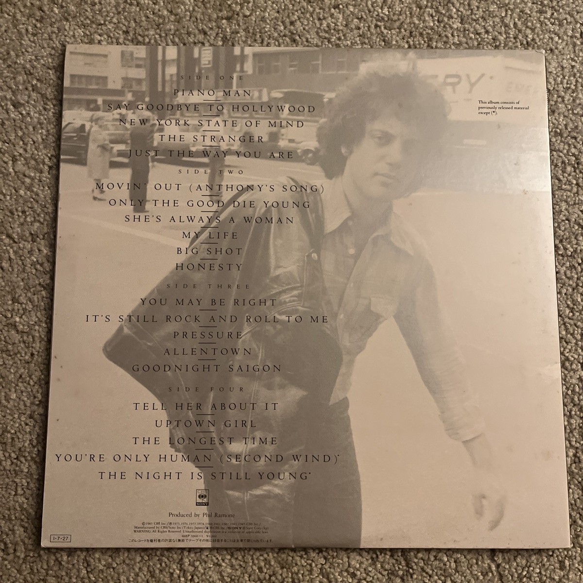 BILLY JOEL GREATEST HITS VOLUME I & II - EX 2 x Japan Vinyl LP w