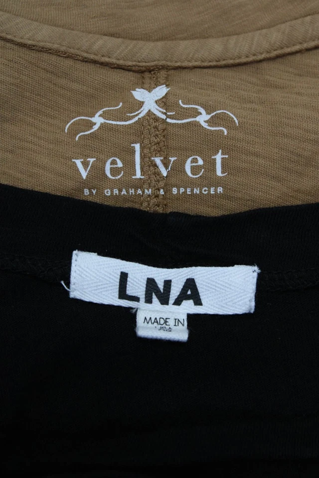 LNA бархата WO мужской хлопок с ремешками коротким рукавом футболка верхний черный размер XS лот 2 - Изображение 3 из 3