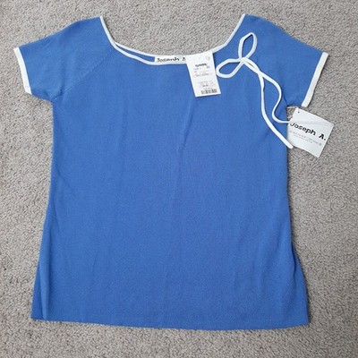 Joseph A. Qu'est-ce Que C'est Silk Blue Womens Top Blouse Size M - NEW