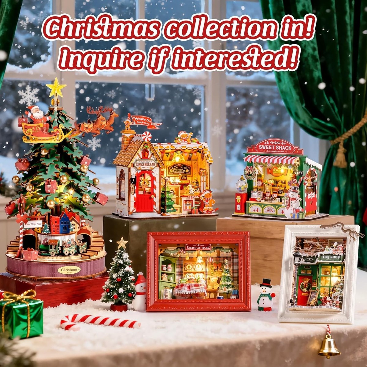 Rolife Christmas Miniature Dollhouse Kit Mini Wooden House Craft