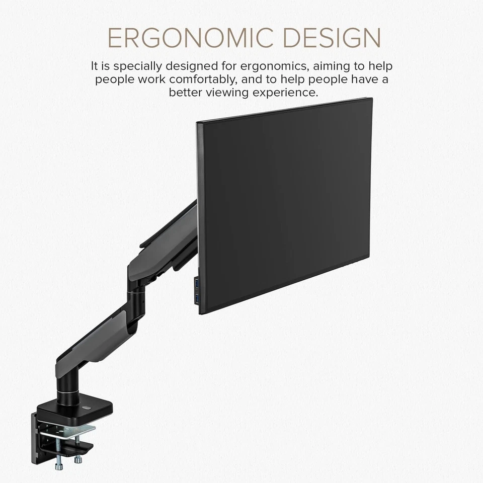 POUT E19 HeavyDuty Monitor Arm Adjustable Steel Desk Mount for 17’’-49’’ Monitor - Image 4 of 4
