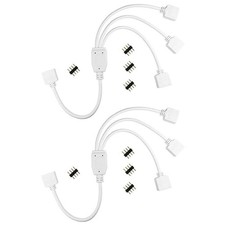 4-Pin LED RGB Splitter Connector Cable 2 Pack 1 to 3 with 8 Male 4-Pin Plugs
